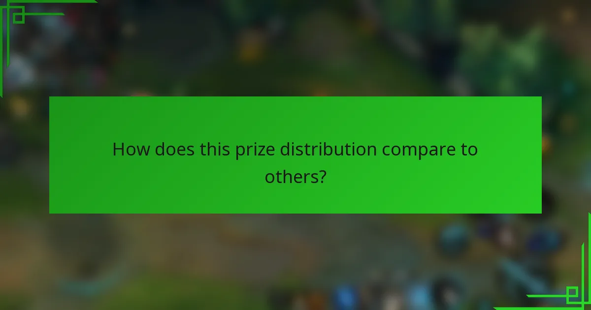 How does this prize distribution compare to others?