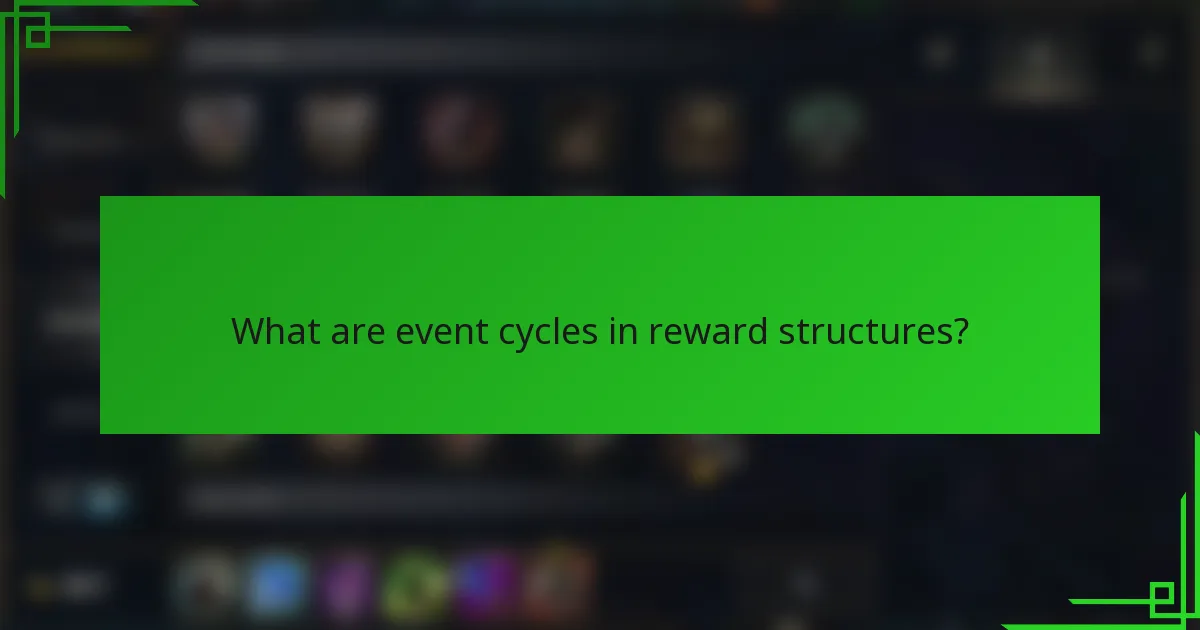 What are event cycles in reward structures?
