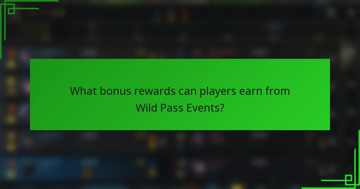 What bonus rewards can players earn from Wild Pass Events?