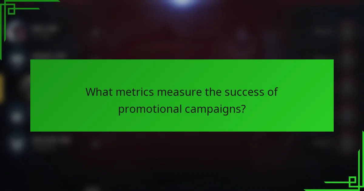 What metrics measure the success of promotional campaigns?